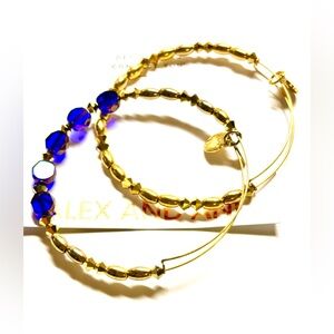 Alex and Ani Gold & Deep Blue Bracelet older collection “ARABIAN NIGHTS”
